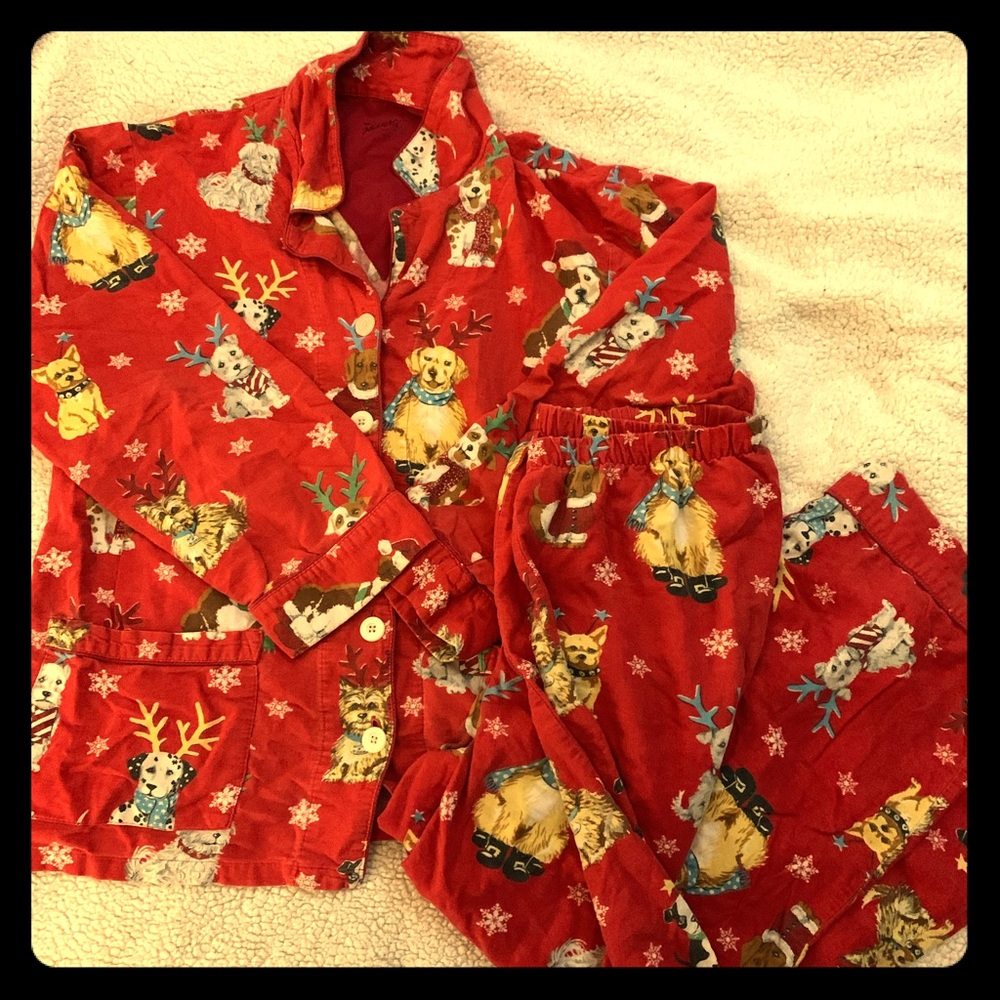 Dog Christmas Flannel PJ Set